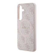 Husa pentru  Samsung Galaxy S24 Guess - 4G Collection Leather MagSafe - roz