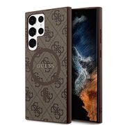 Husa pentru  Samsung Galaxy S24 Ultra Guess - 4G Collection Leather MagSafe - maro