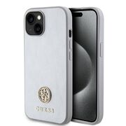 Husa pentru  iPhone 15 Guess- Strass Metal - argintiu