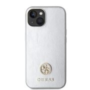 Husa pentru  iPhone 15 Guess- Strass Metal - argintiu