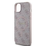 Husa pentru  iPhone 15 Plus Guess - 4G Collection Leather MagSafe - roz