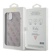 Husa pentru  iPhone 15 Plus Guess - 4G Collection Leather MagSafe - roz