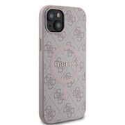 Husa pentru  iPhone 15 Plus Guess - 4G Collection Leather MagSafe - roz