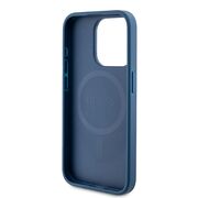 Husa pentru  iPhone 15 Pro Guess - 4G Collection Leather MagSafe - albastru