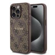 Husa pentru  iPhone 15 Pro Guess - 4G Collection Leather MagSafe - maro