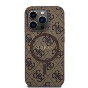 Husa pentru  iPhone 15 Pro Guess - 4G Collection Leather MagSafe - maro