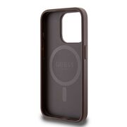 Husa pentru  iPhone 15 Pro Guess - 4G Collection Leather MagSafe - maro