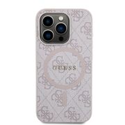 Husa pentru  iPhone 15 Pro Guess - 4G Collection Leather MagSafe - roz