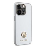 Husa pentru  iPhone 15 Pro Guess- Strass Metal - argintiu