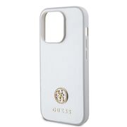 Husa pentru  iPhone 15 Pro Guess- Strass Metal - argintiu