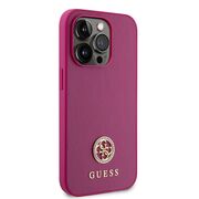 Husa pentru  iPhone 15 Pro Guess- Strass Metal - roz