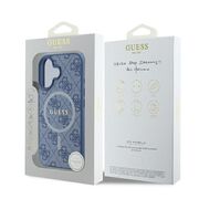 Husa pentru  iPhone 16 Guess - 4G Ring Classic MagSafe - albastru