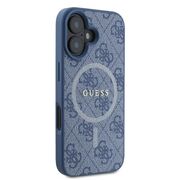 Husa pentru  iPhone 16 Plus Guess - 4G Ring Classic MagSafe - albastru