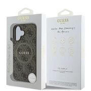 Husa pentru  iPhone 16 Plus Guess - 4G Ring Classic MagSafe - maro
