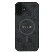 Husa pentru  iPhone 16 Plus Guess - 4G Ring Classic MagSafe - negru