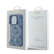 Husa pentru  iPhone 16 Pro Max Guess - 4G Ring Classic MagSafe - albastru