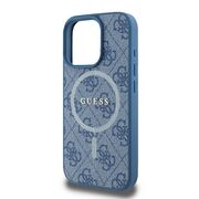 Husa pentru  iPhone 16 Pro Max Guess - 4G Ring Classic MagSafe - albastru