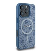 Husa pentru  iPhone 16 Pro Max Guess - 4G Ring Classic MagSafe - albastru