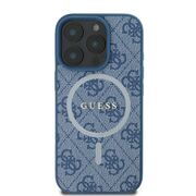 Husa pentru  iPhone 16 Pro Max Guess - 4G Ring Classic MagSafe - albastru