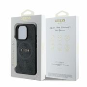Husa pentru  iPhone 16 Pro Max Guess - 4G Ring Classic MagSafe - negru