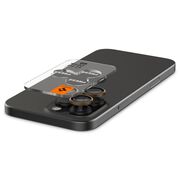 [Pachet 2x] Folie sticla camera iPhone 16 Pro Spigen Glas.tR Optik EZ Fit Pro, bej