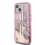 Husa pentru  iPhone 15 Guess - Liquid Glitter - roz