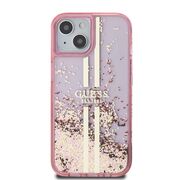 Husa pentru  iPhone 15 Guess - Liquid Glitter - roz