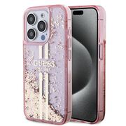 Husa pentru  iPhone 15 Pro Guess - Liquid Glitter - roz
