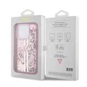 Husa pentru  iPhone 15 Pro Guess - Liquid Glitter - roz