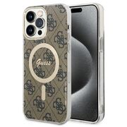 Husa pentru  iPhone 15 Pro cu MagSafe Guess - IML Series - maro inchis