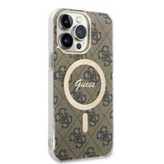 Husa pentru  iPhone 15 Pro cu MagSafe Guess - IML Series - maro inchis