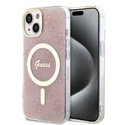 Husa pentru  iPhone 15 cu MagSafe Guess - IML Series - roz neo