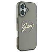 Husa pentru  iPhone 16 Guess - Hardcase IML Heart - negru