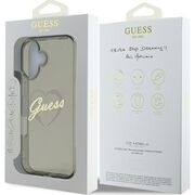 Husa pentru  iPhone 16 Guess - Hardcase IML Heart - negru