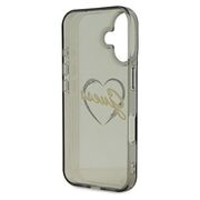 Husa pentru  iPhone 16 Guess - Hardcase IML Heart - negru