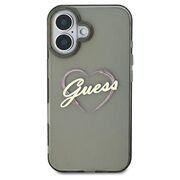 Husa pentru  iPhone 16 Guess - Hardcase IML Heart - negru