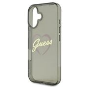 Husa pentru  iPhone 16 Guess - Hardcase IML Heart - negru