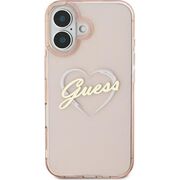 Husa pentru  iPhone 16 Guess - Hardcase IML Heart - roz