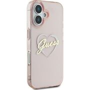 Husa pentru  iPhone 16 Guess - Hardcase IML Heart - roz