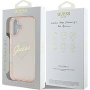Husa pentru  iPhone 16 Guess - Hardcase IML Heart - transparent