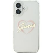 Husa pentru  iPhone 16 Guess - Hardcase IML Heart - transparent