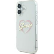 Husa pentru  iPhone 16 Guess - Hardcase IML Heart - transparent
