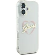 Husa pentru  iPhone 16 Guess - Hardcase IML Heart - transparent
