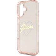 Husa pentru  iPhone 16 Guess - Hardcase IML Heart - transparent