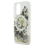 Husa pentru  iPhone 16 Guess - Liquid Glitter - bej