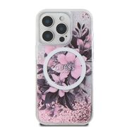 Husa pentru  iPhone 16 Guess - Liquid Glitter - roz