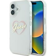 Husa pentru  iPhone 16 Plus Guess - Hardcase IML Heart - transparent