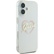 Husa pentru  iPhone 16 Plus Guess - Hardcase IML Heart - transparent