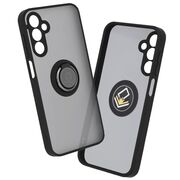 Husa de protectie pentru  Samsung Galaxy A16 premium cu inel stand rotativ, suport magnetic si bumper anti-alunecare - Negru