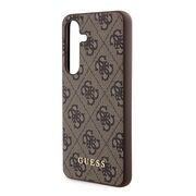 Husa pentru  Samsung Galaxy S24 Guess - Hardcase 4G Series - maro inchis